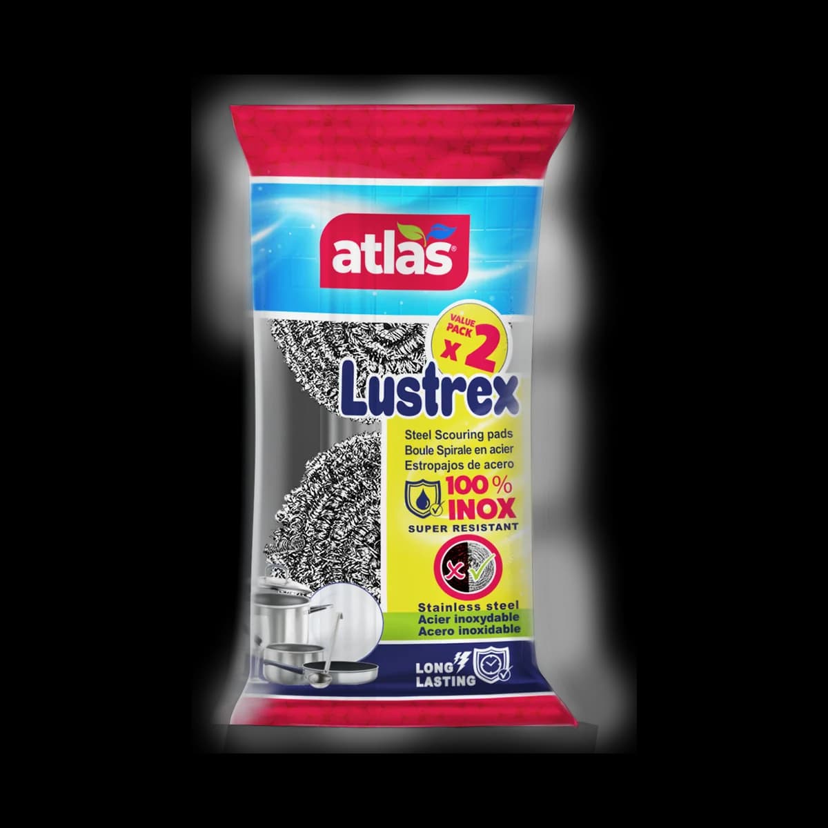 Lustrex Inox Scourers — packaging view, photograph 4