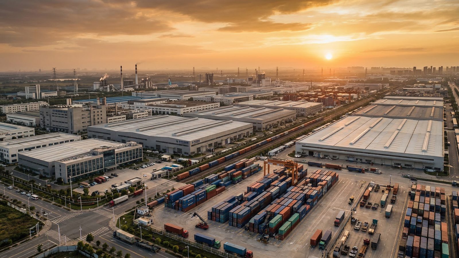 Panorama d'une usine de production industrielle moderne